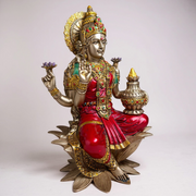Red & Golden Goddess Lakshmi Idol (BIG)