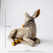 Elegant Resting Deer Figurine | Animal Showpiece for Home Decor