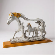 Mother and Foal Horse Figurine | Elegant Home Decor Sculpture