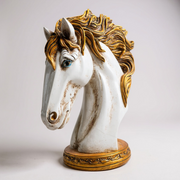 Golden Mane Horse Head Showpiece
