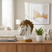 Golden Mane Horse Head Showpiece