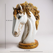 Golden Mane Horse Head Showpiece
