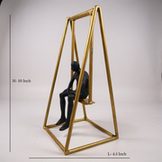Golden Black Swing Figure Statue