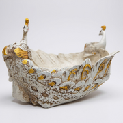 Peacock Decorative Bowl | White & Gold Showpiece for Home Decor