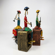 Handcrafted Tribal Musician Figurine Set – Set of 3