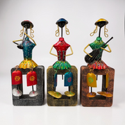 Handcrafted Tribal Musician Figurine Set – Set of 3