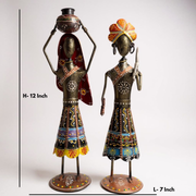 Handcrafted Tribal Couple Figurine – Folk Art Style