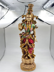 Lord Vishnu & Goddess Lakshmi Idol Combo Set | Handcrafted Polyresin Murti Pair for Home Temple & Decor (Combo)