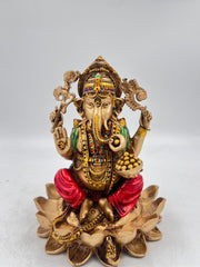 Lord Vishnu & Lord Ganesha Idol Combo Set | Handcrafted Polyresin Murti Pair for Home Temple & Gift Decor (Combo)