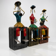 Handcrafted Tribal Musician Figurine Set – Set of 3