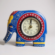 Royal Elephant Table Clock – Blue Finish