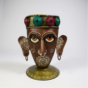 Tribal Face Pen Stand – Handcrafted Folk Art
