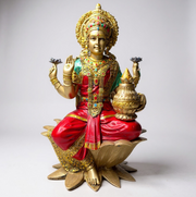 Red & Golden Goddess Lakshmi Idol (BIG)