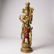 Divine Krishna Idol with Ornamental Elephant Tusks | Premium Home Décor & Spiritual Gift Set (Combo)