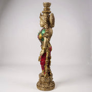 Royal Radha Krishna Idol with Twin Elephant Tusks | Premium Spiritual Home Décor & Gift Set (Combo)