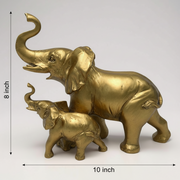 Golden Elephant Family Statue