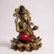 Divine Lakshmi Ganesha Idol Combo Set (Red & Gold Finish) (Combo)