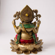 Divine Lakshmi Ganesha Idol Combo Set (Red & Gold Finish) (Combo)