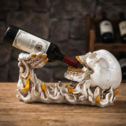 Skull Hand Wine Bottle Holder | Bottle Holder Skeleton Design with Golden Accents