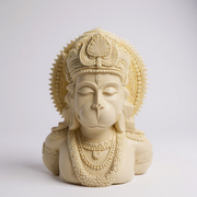 Ivory Finish  MarbleLord Hanuman Bust Idol