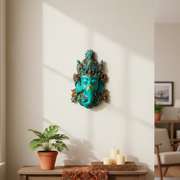 Turquoise Lord Ganesha Wall Hanging Mask