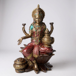 Antique Finish Goddess Lakshmi Idol