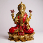 Goddess Lakshmi Idol Sitting on Lotus