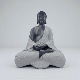 Black & White Meditating Buddha Statue