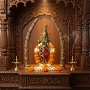 Divine Radha Idol with Decorative Elephant Tusks (Combo)