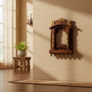 Heritage Rajasthani Jharokha Wall Frame – Gold Finish (16 Inch)