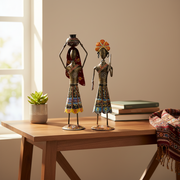 Handcrafted Tribal Couple Figurine – Folk Art Style