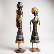 Handcrafted Tribal Couple Figurine – Folk Art Style