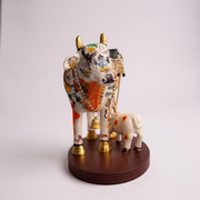 Sacred Kamdhenu Cow & Calf Figurine – Handcrafted