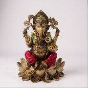 Lord Ganesha Idol Sitting on Lotus