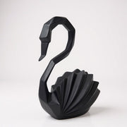 Modern Black Swan Figurine | Minimalist Home Decor Accent (Set of two)