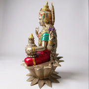 Divine Lakshmi Ganesha Idol Combo Set (Red & Gold Finish) (Combo)