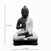 Black & White Meditating Buddha Idol