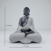 Black & White Meditating Buddha Statue