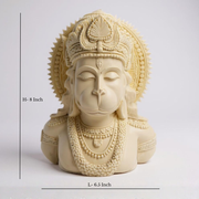 Ivory Finish  MarbleLord Hanuman Bust Idol
