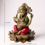 Lord Ganesha Idol Sitting on Lotus