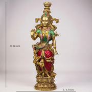 Royal Radha Krishna Idol with Twin Elephant Tusks | Premium Spiritual Home Décor & Gift Set (Combo)