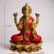 Goddess Lakshmi Idol Sitting on Lotus