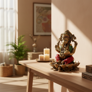 Lord Ganesha Idol Sitting on Lotus